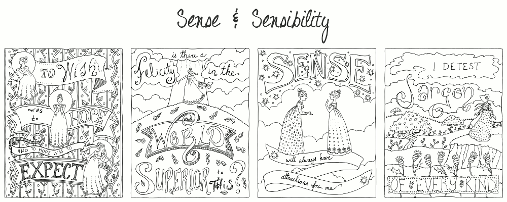 Jane austen coloring book sneak preview by frivolousdistinction on