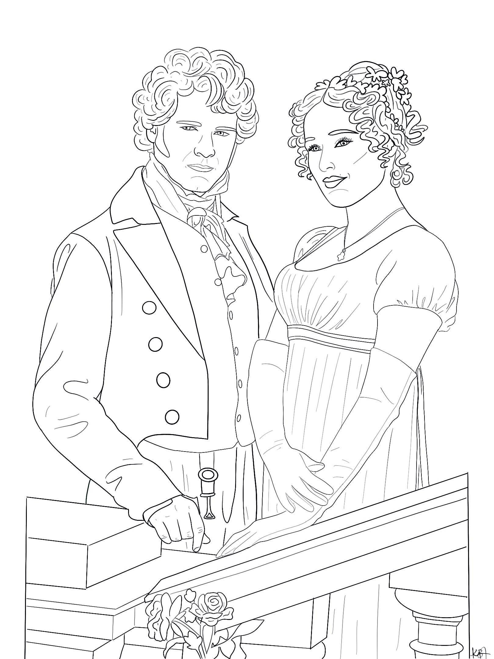 Jane austen coloring pages volume