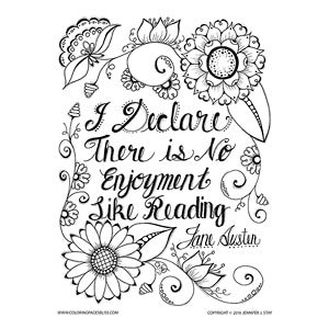 Jane austen quote coloring page