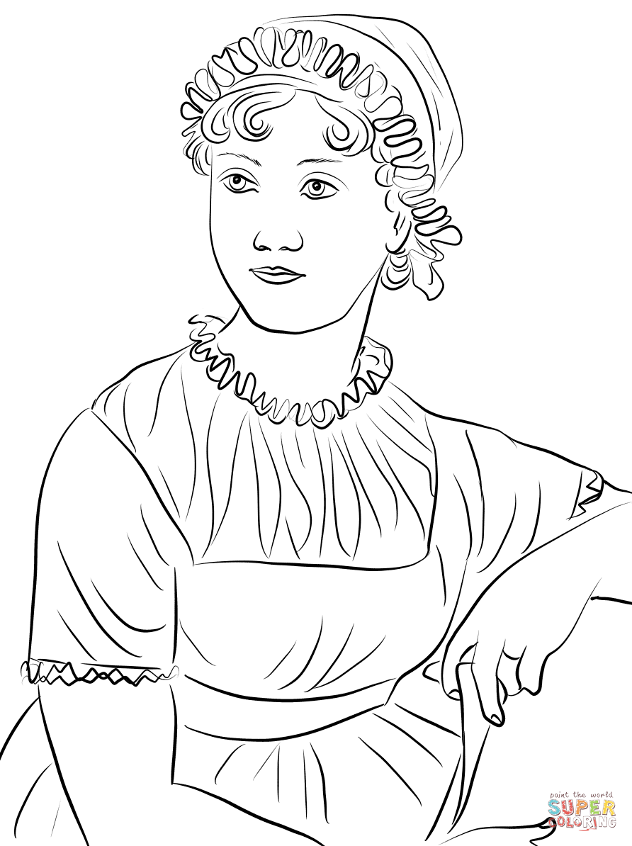 Jane austen coloring page free printable coloring pages