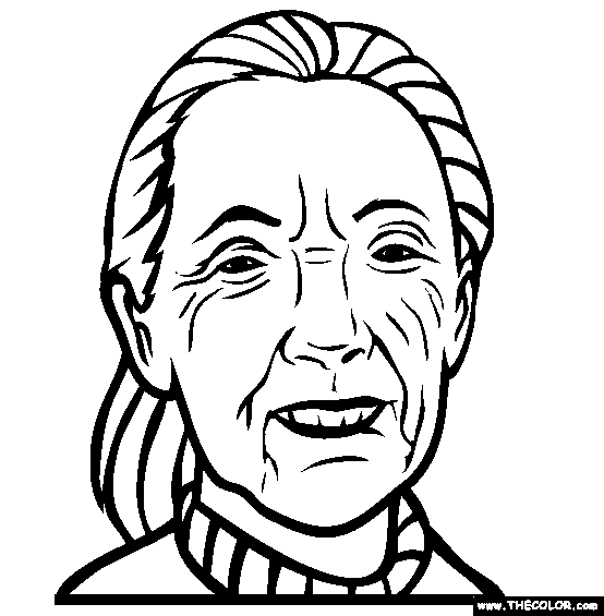 Jane goodall coloring page free jane goodall onl