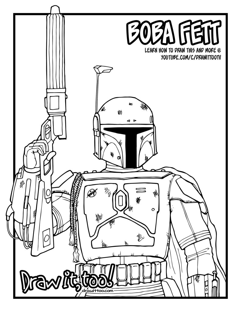 Boba fett star wars drawing tutorial