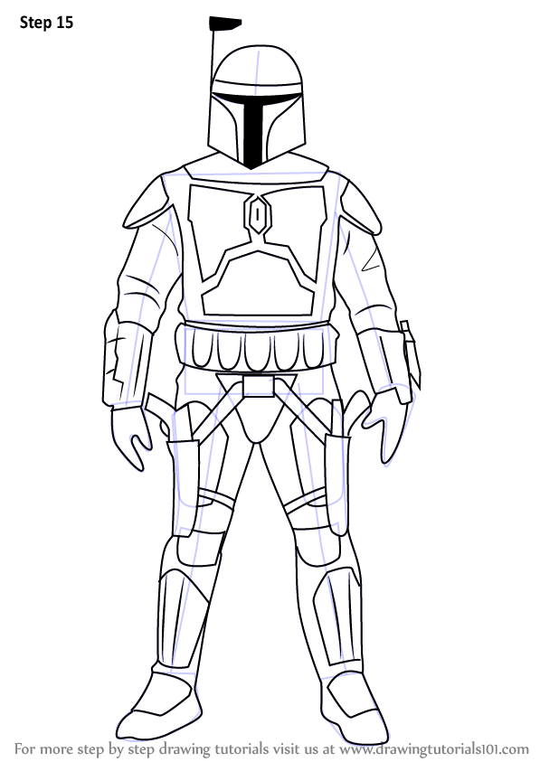 How to draw jango fett from star wars star wars step by step