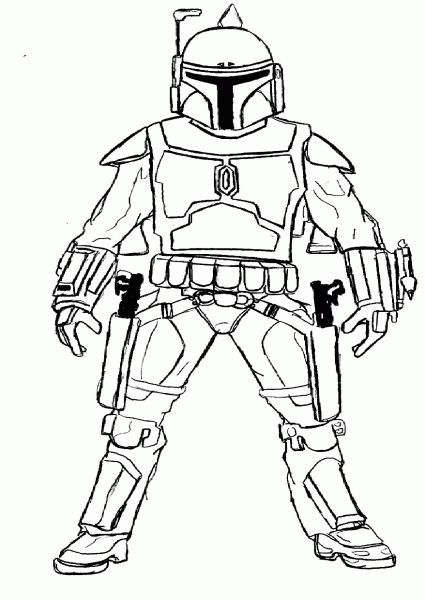 Star wars jango fett coloring pages