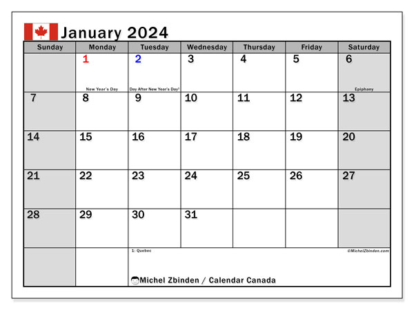 Calendar january