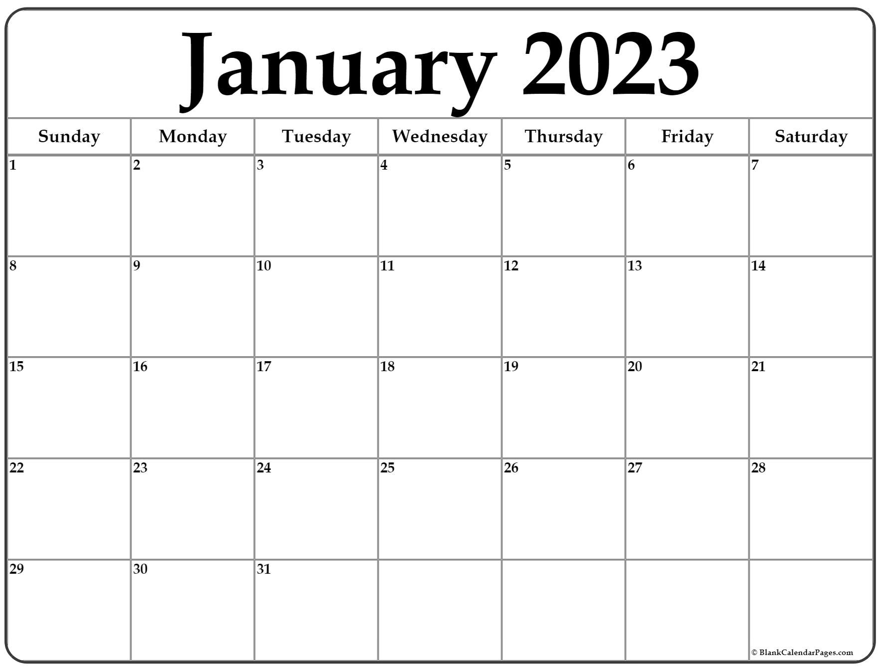 January calendar free printable calendar