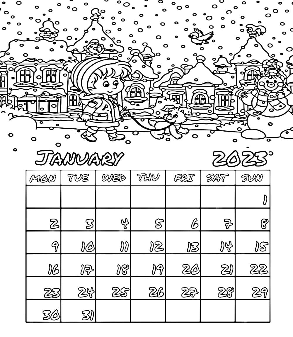 January coloring page