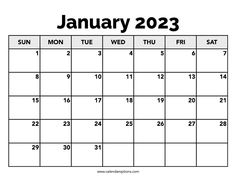 Calendar january â calendar options