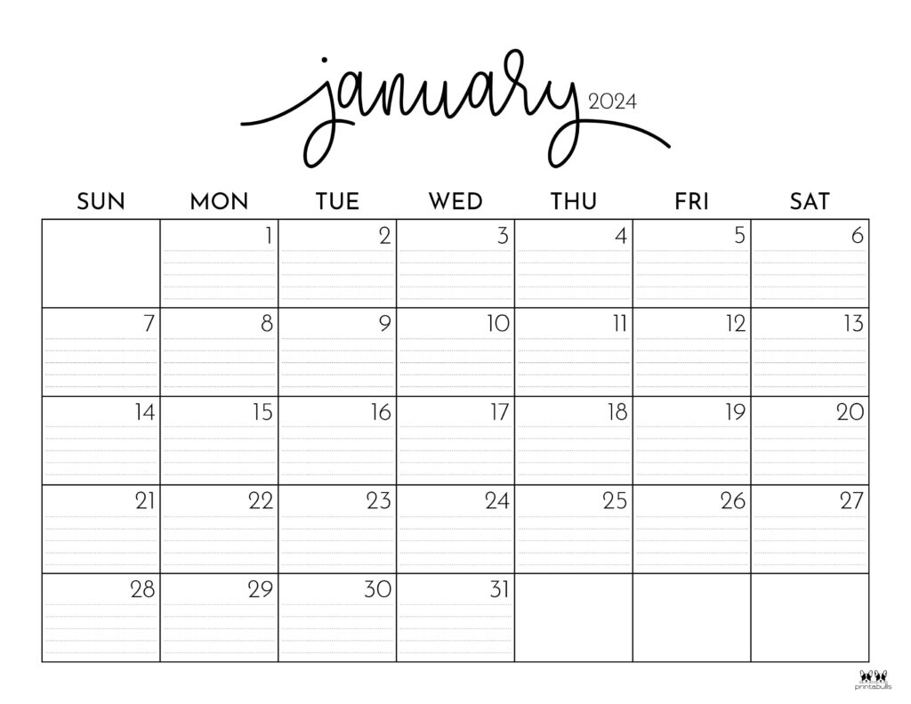 January calendars