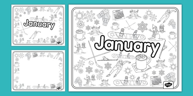 Lets doodle january coloring sheets teacher made