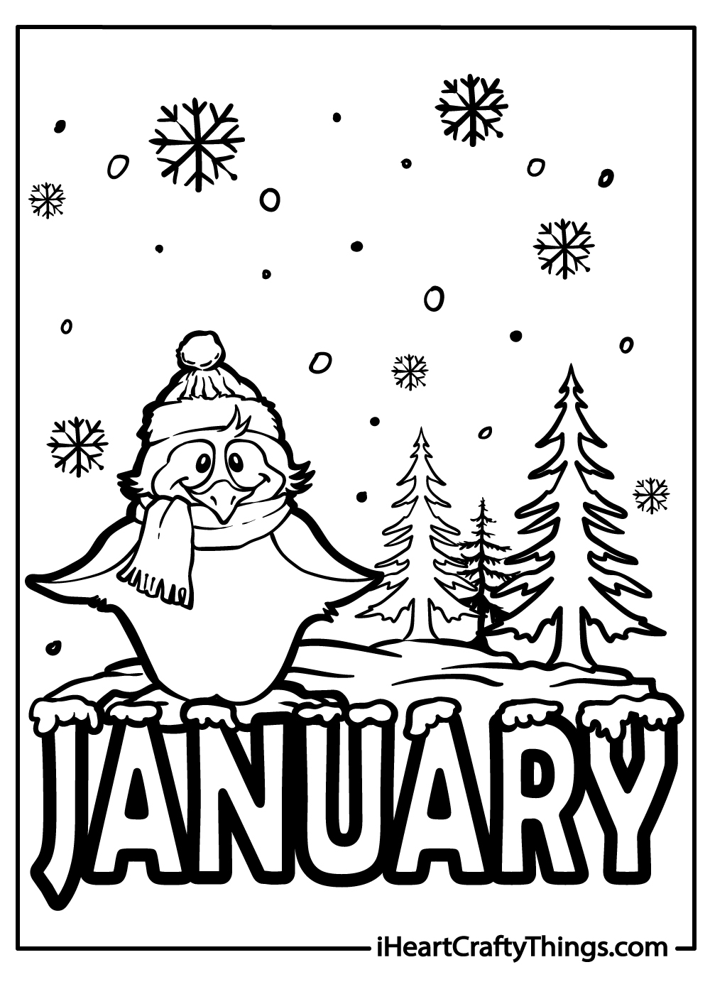 January coloring pages free printables