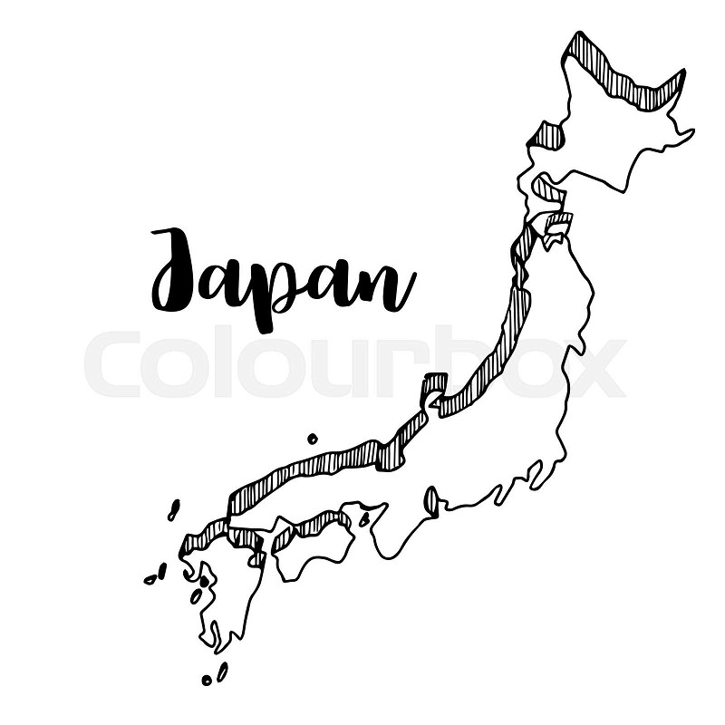 Hand drawn of japan map vector illustration stock vector