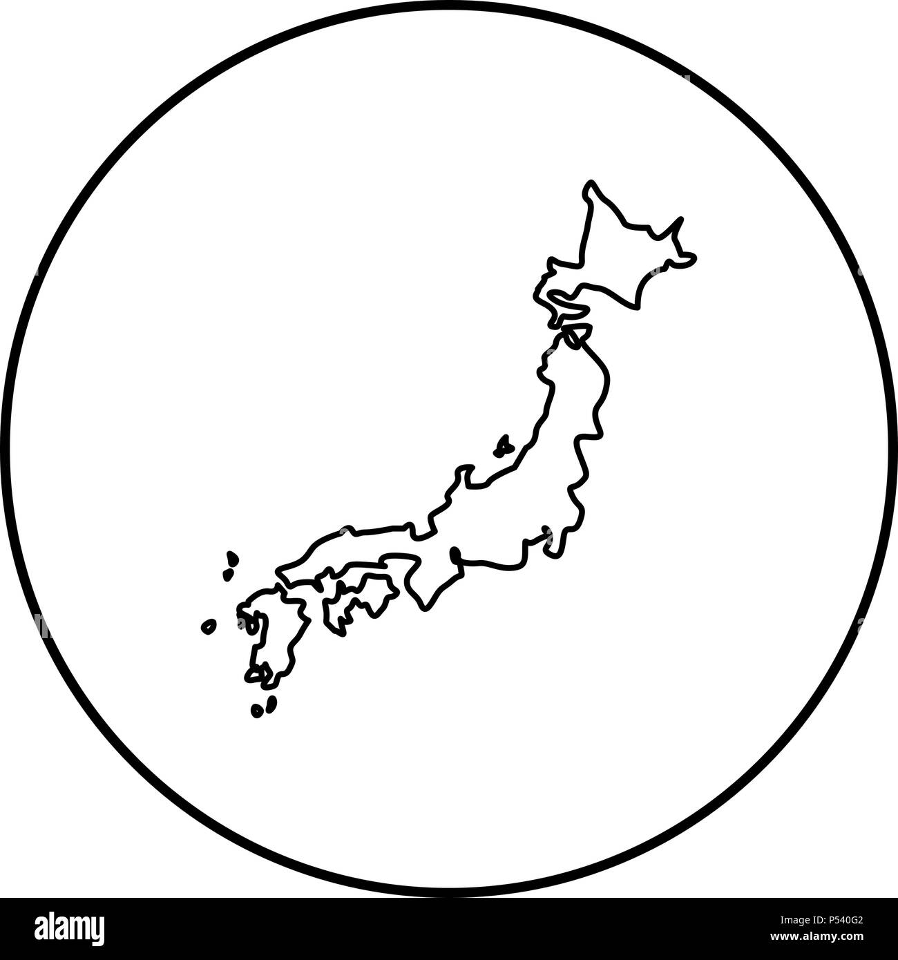 Outline map japan black and white stock photos images