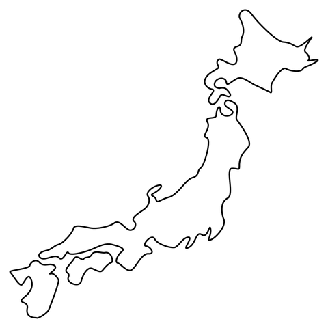 Map of japan coloring page free printable coloring pages