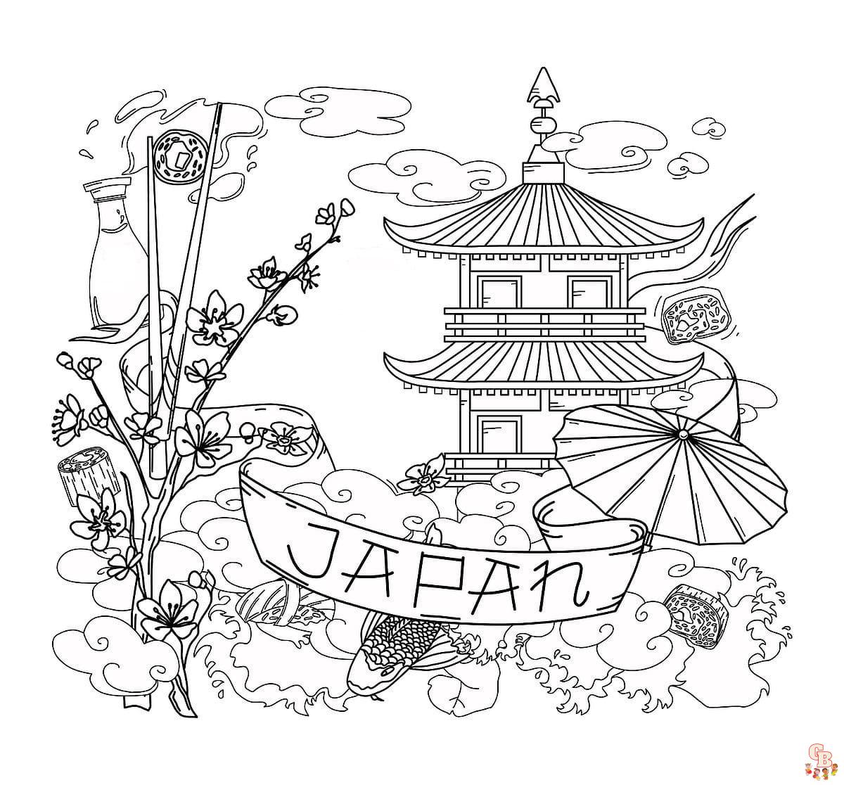 Printable japan coloring pages free for kids and adults