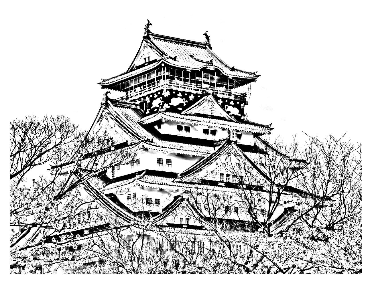 Get the louring page japanese temple printable adult louring pages that will help you de
