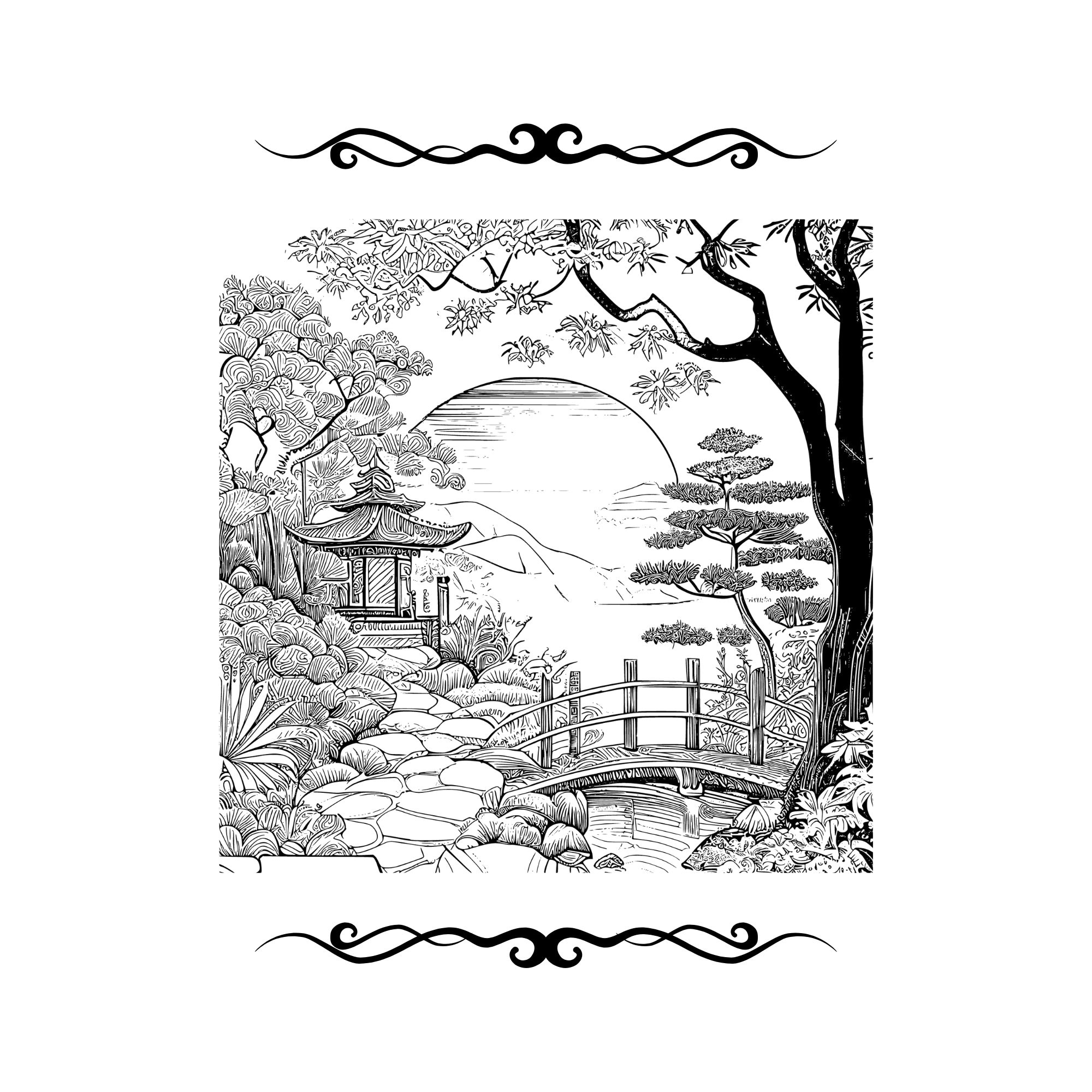 Japanese gardens printable coloring pages by download now