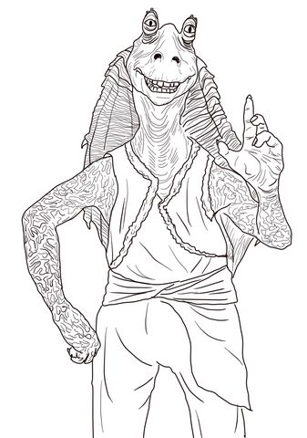 Jar jar binks coloring page free printable coloring pages star wars coloring book star wars coloring sheet mermaid coloring pages
