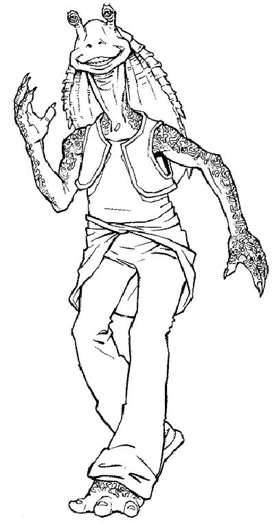 Jar jar binks coloring pages