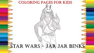 How to color jar jar binks from star wars coloring book for kids jarjarbinks starwars