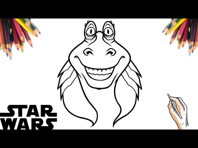 O desenhar o jar jar binks star wars how to draw jar jar binks