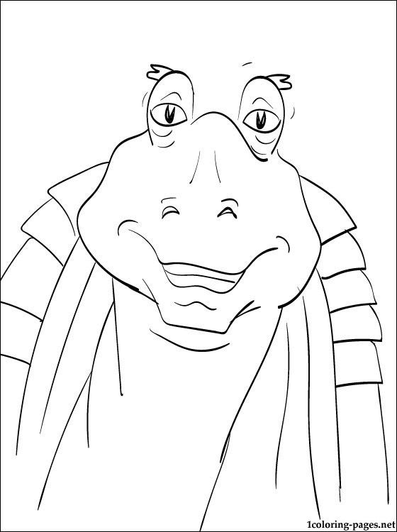 Jar jar binks coloring pages coloring pages paper mask start quilting