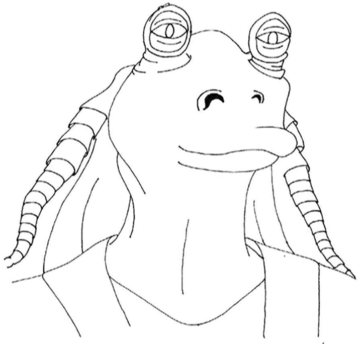 Jar jar binks coloring pages