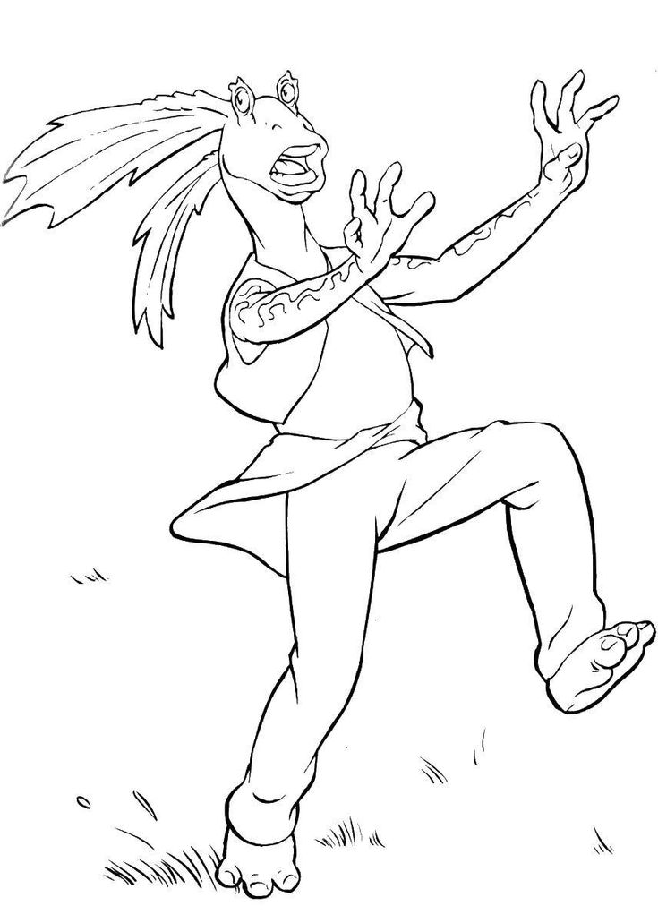Jar jar binks coloring pages