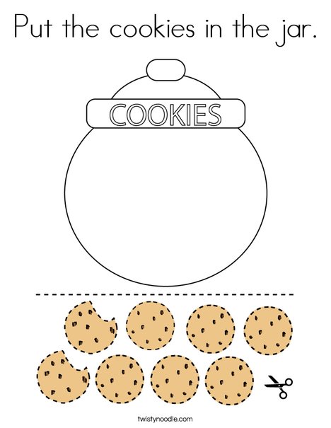 Put the cookies in the jar coloring page