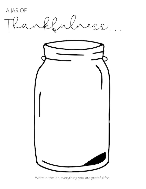 A jar of thankfulness blank worksheet svg download now