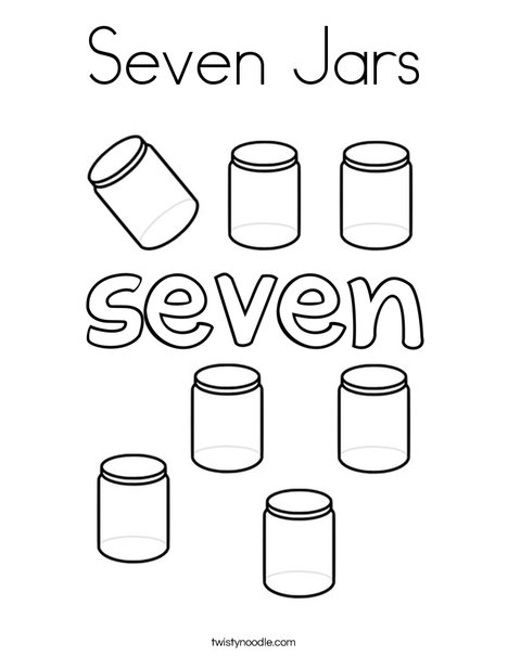 Seven jars coloring page