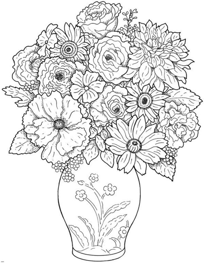 Colorful vas imag of cool vas flower vase coloring page pag flowers in a top i d ruva throughout cool vas flower vase coloring page pag flowers in â printable flower
