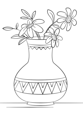 Dibujo de jarrãn de flores para colorear dibujos para colorear imprimir gratis