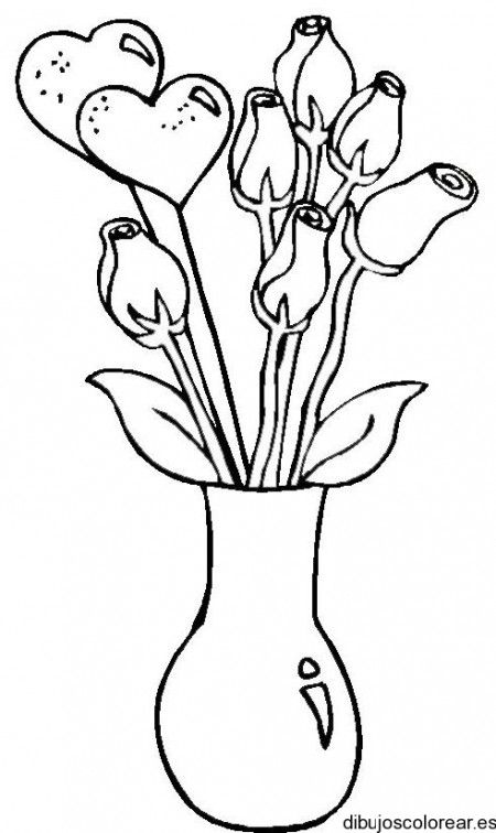 Dibujo de jarrãn con corazon y flor dibujos para colorear flor fãcil de dibujar dibujos de flor sencillos tutorial de dibujos de flor
