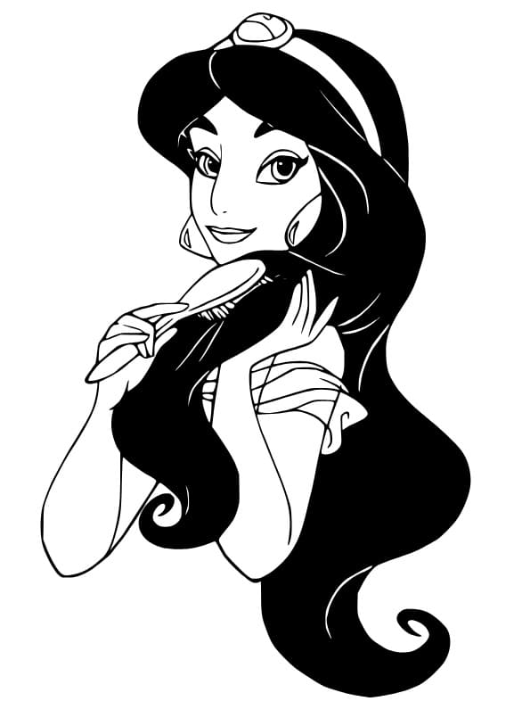 Pretty princess jasmine coloring page