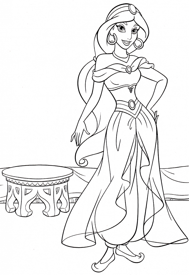 Coloring pages free printable disney princess jasmine coloring functional skills math worksheets