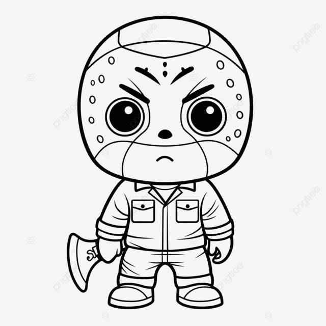 Friday the th coloring page with a cartoon figure outline sketch drawing vector car drawing cartoon drawing wing drawing png and vector with transparent background for free download