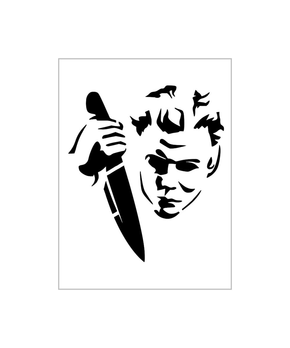 Jason horror stencil friday the th knife reusable plastic sheet s