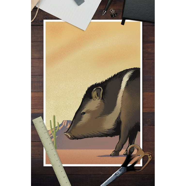 Javelina lithograph x wall art poster room decor