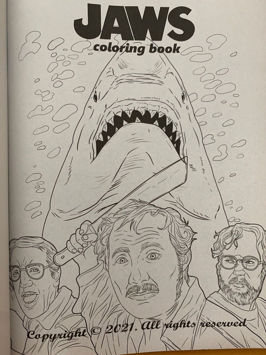 Jaws the great white menace shark coloring book