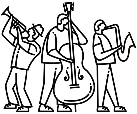 Jazz band coloring page free printable coloring pages