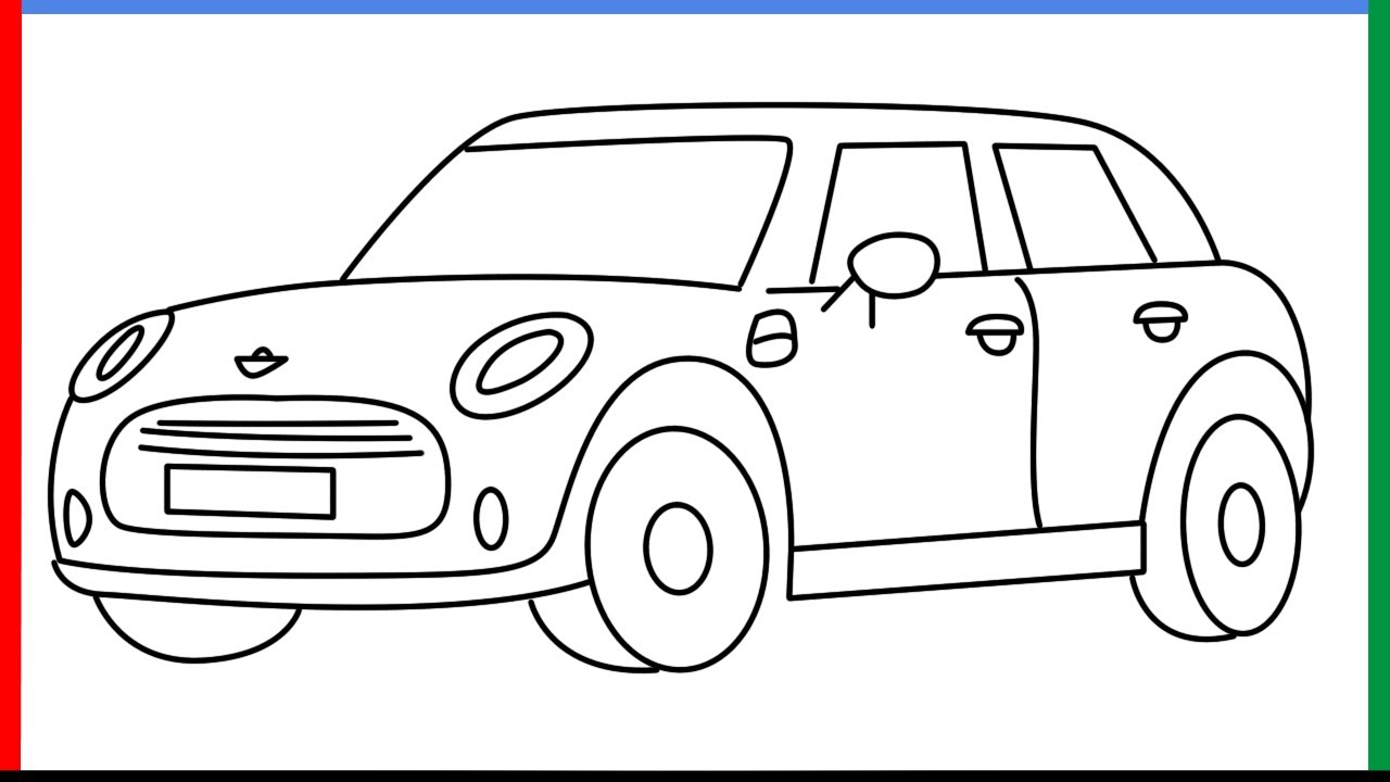 How to draw ini cooper sports car step by step for beginners