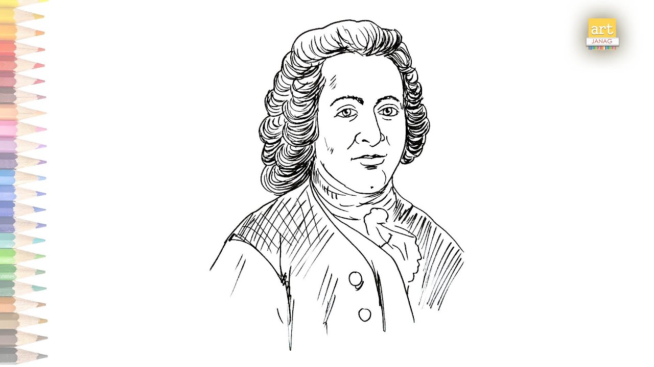Rousseau jean jacques face drawing easy