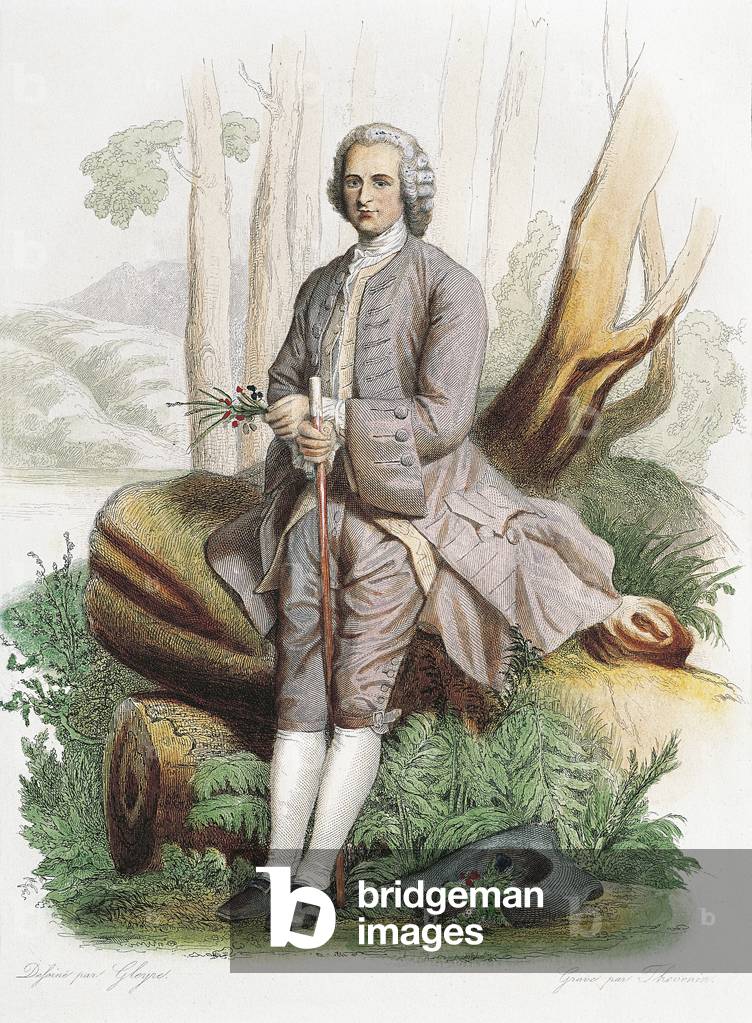 Image of france colour engraving of philosopher jean