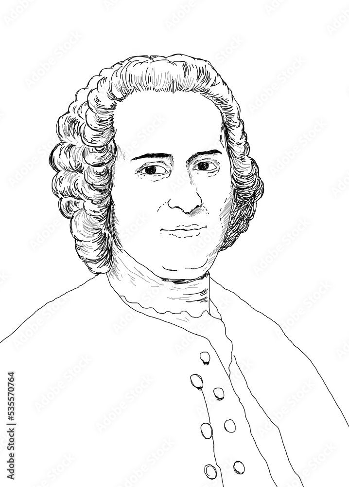 Illustration of french revolutionary and intellectual jean