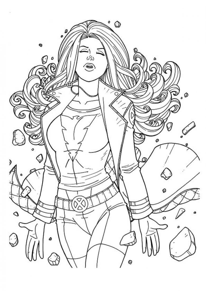 Superhero jean grey coloring pages superhero coloring pages superhero coloring coloring pages
