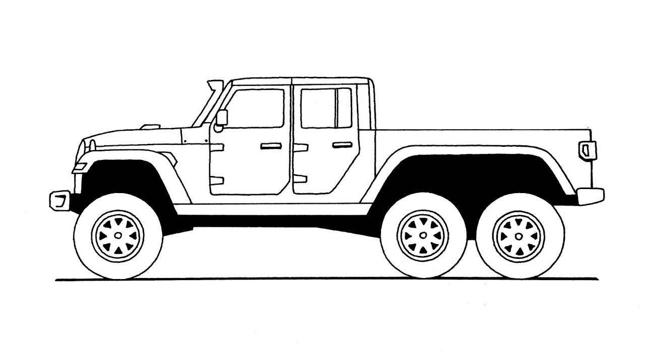 How to draw a x jeep gladiator