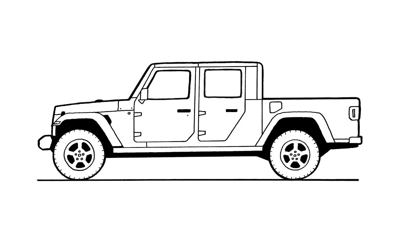 How to draw jeep gladiator rubicon jeep gladiator jeep gladiator