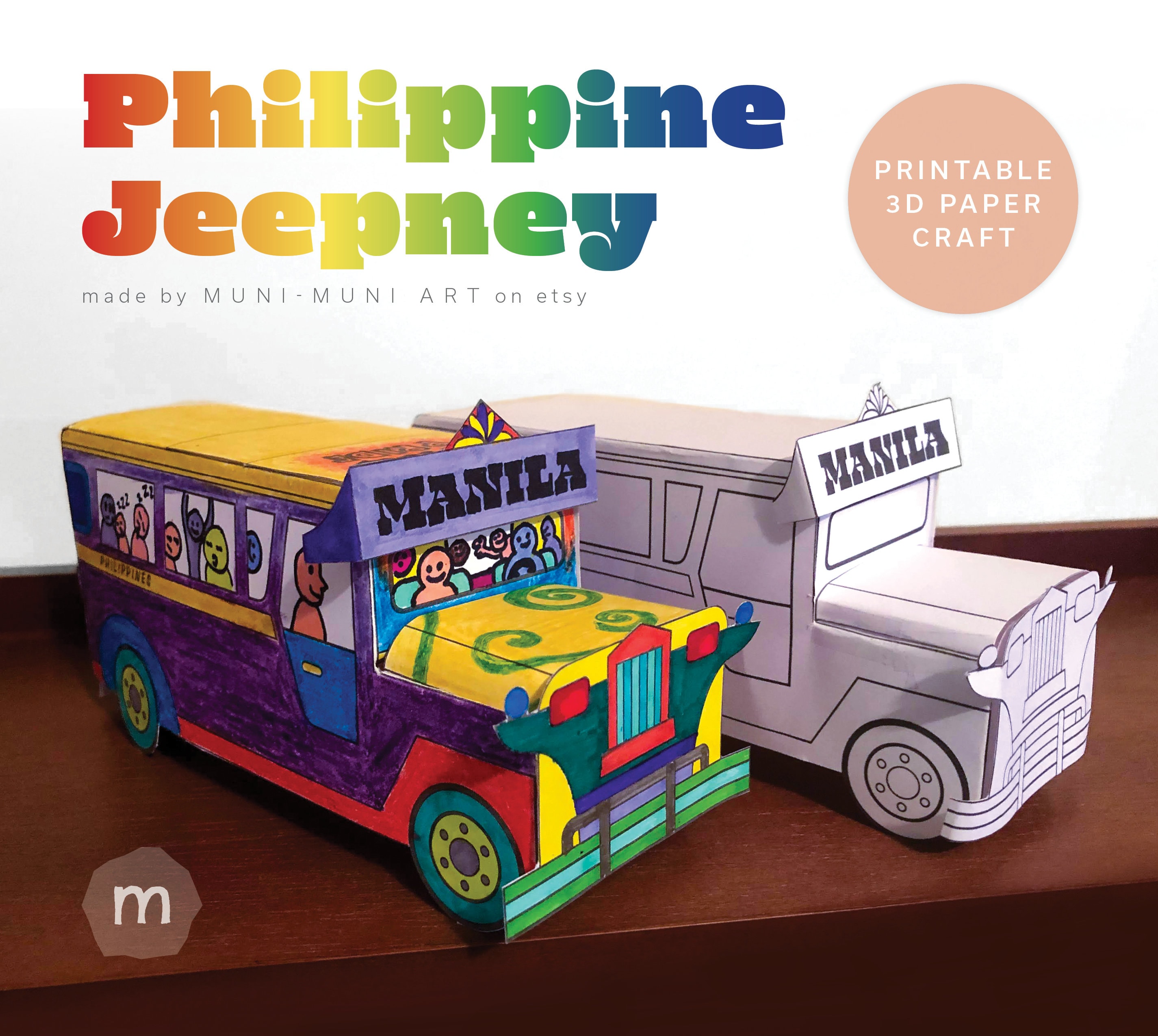 Philippine jeepney d paper craft printable pdf