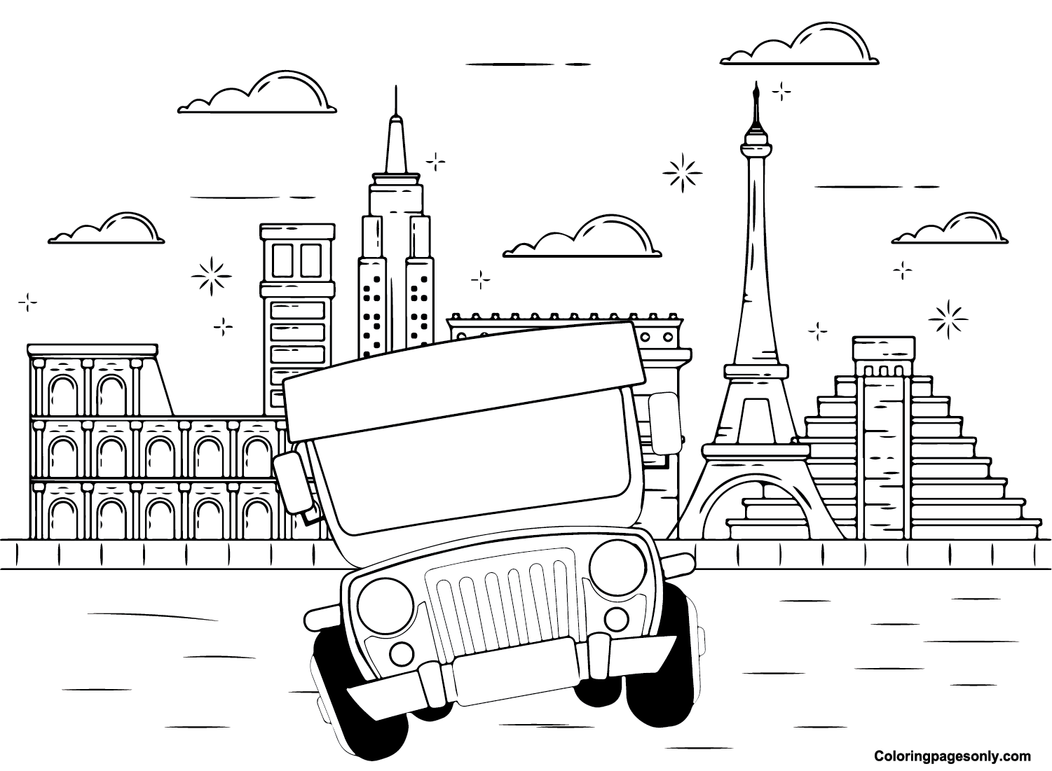 Jeepney coloring pages printable for free download